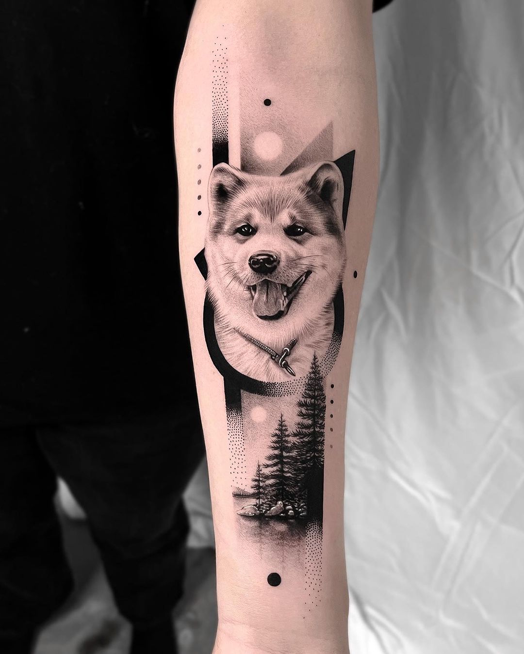 cool dog tattoo by ro tattoo
