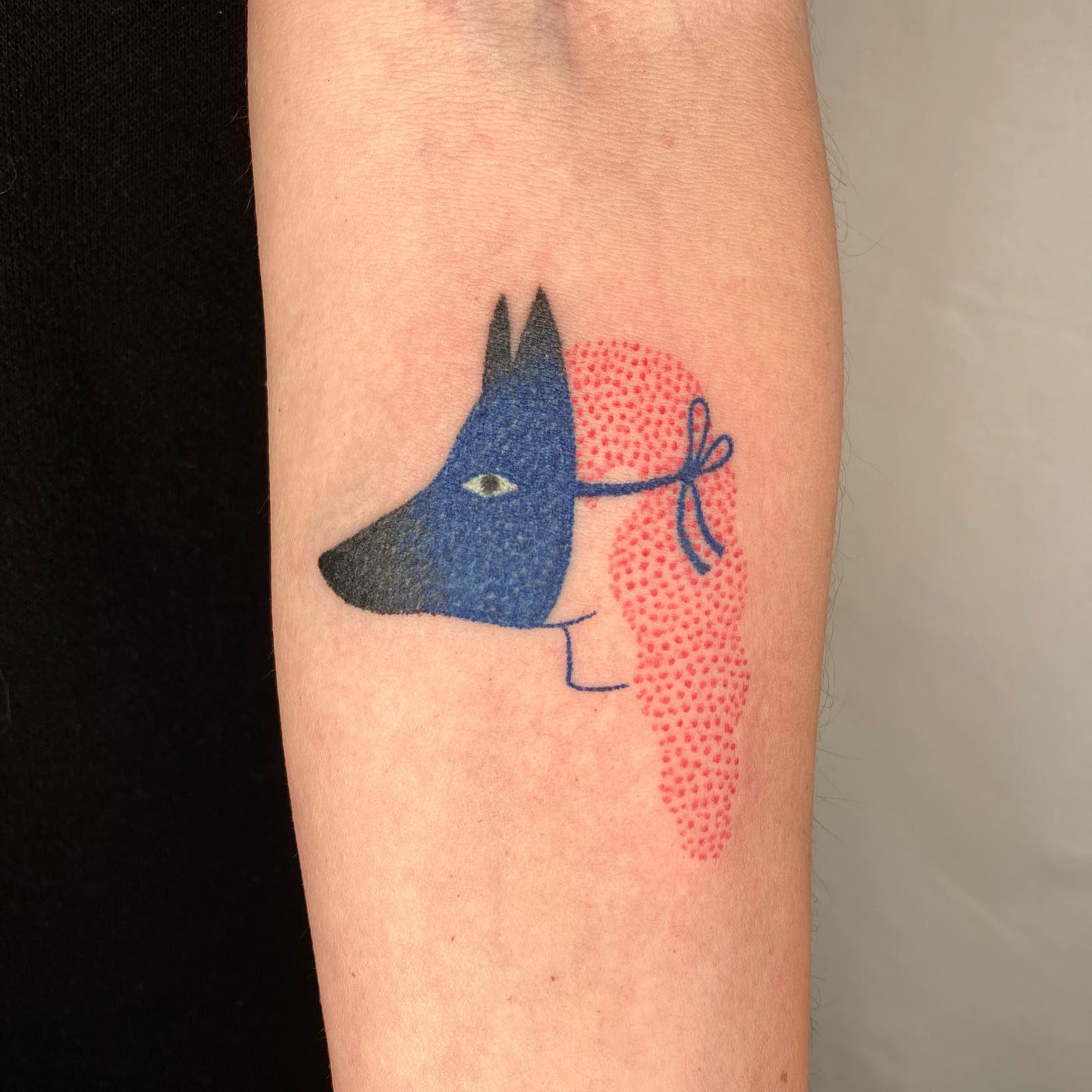 cute wolf tattoo by sapajou