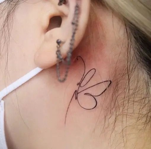 fineline ear tattoo design