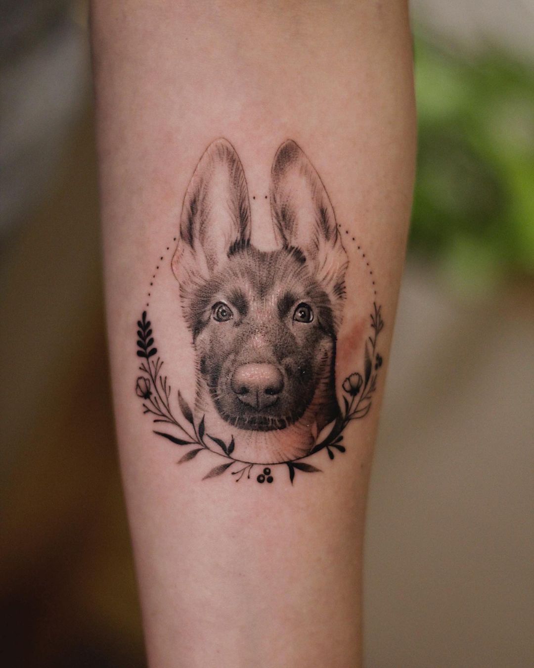 flower dogs tattoo by rubi rubi tattoo
