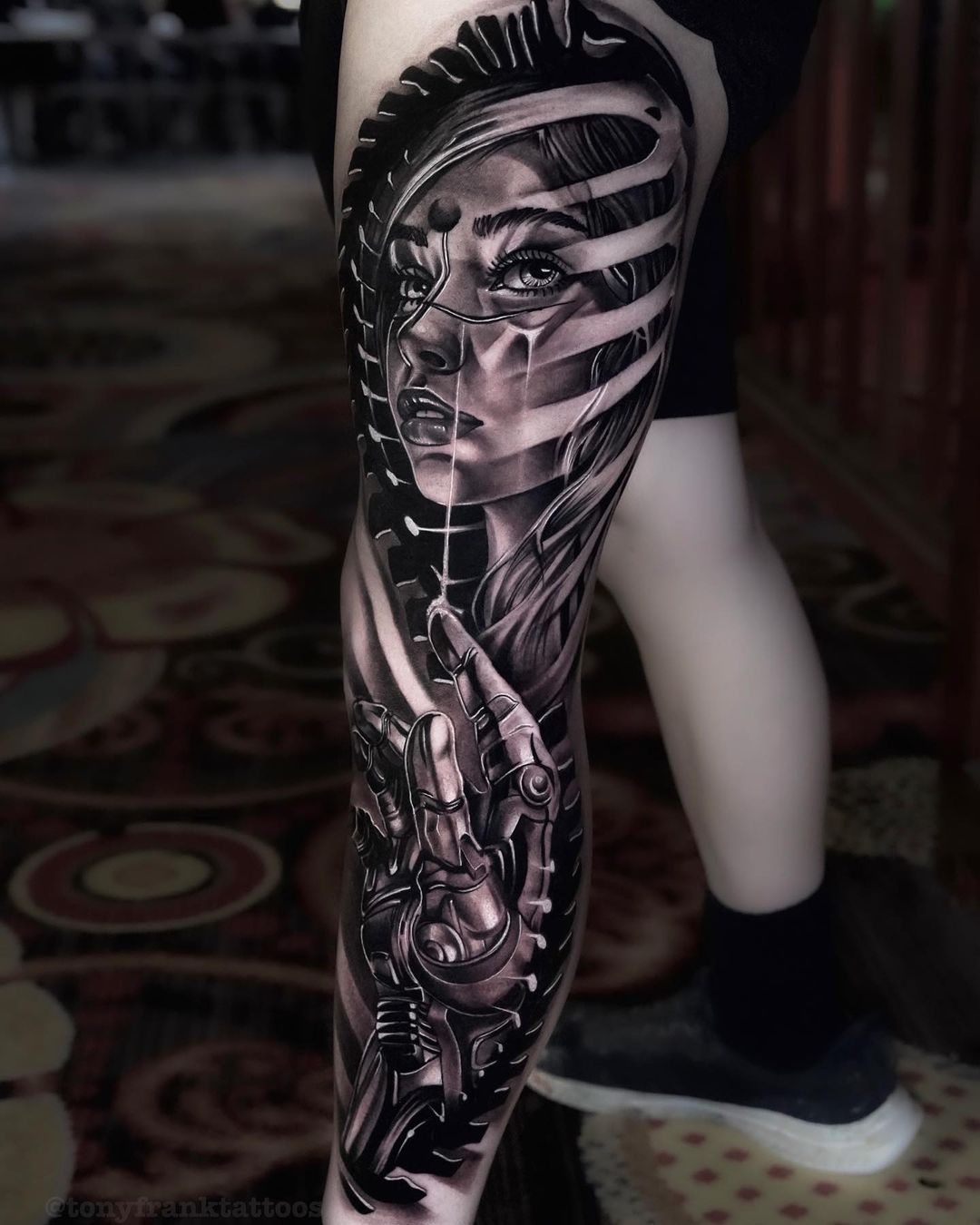 full leg sleeve tattoos by tonyfranktattoos