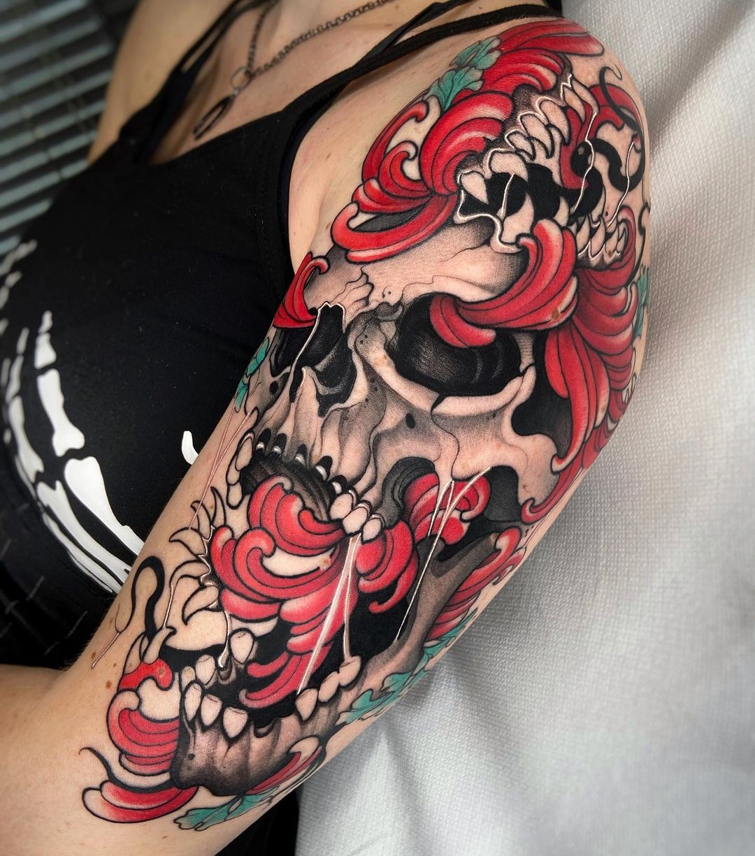 neo traditional skull by sharon.bmash