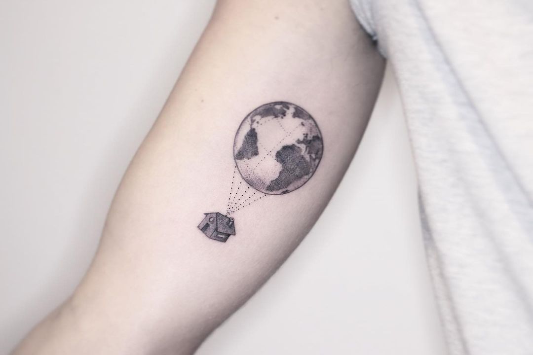 Download HD Earth Globe Map World Tattoo Free Download Png Hd Clipart -  Planet Earth Tattoo Designs Transparent PNG Image - NicePNG.com