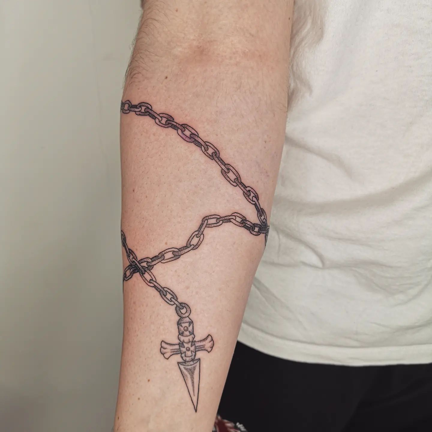 simple forearm tattoo design by katiedoestattoos