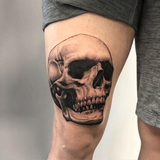 skull portrait tattoo design
