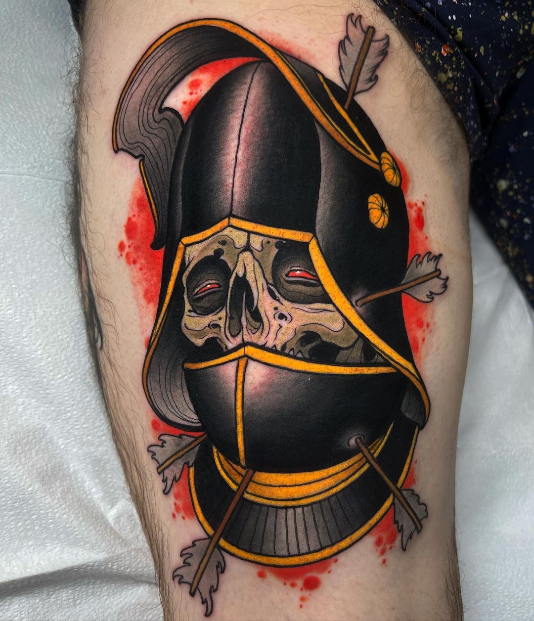 skull sleeve tattoo by benoztattoos