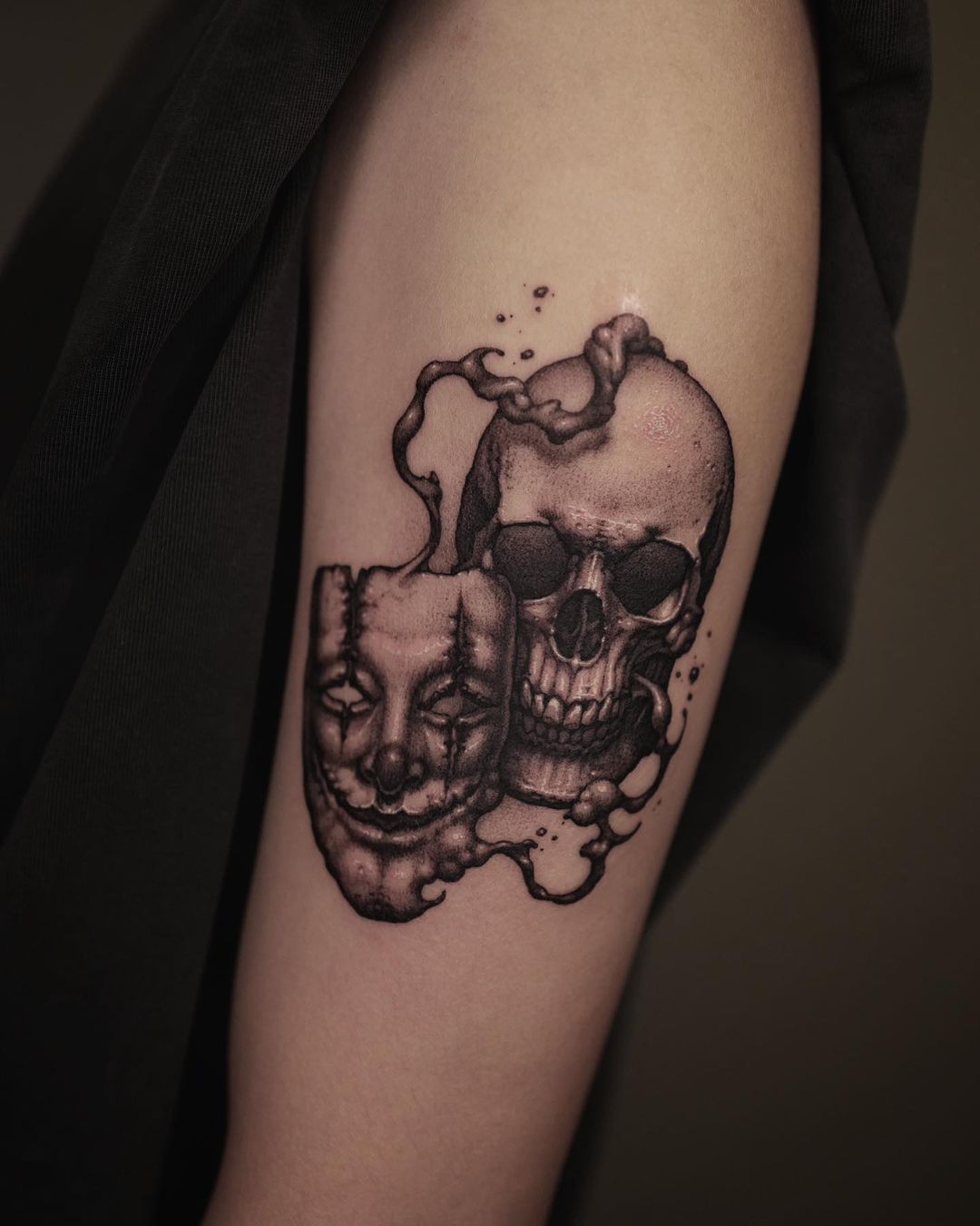 skull tattoo for men by taesin