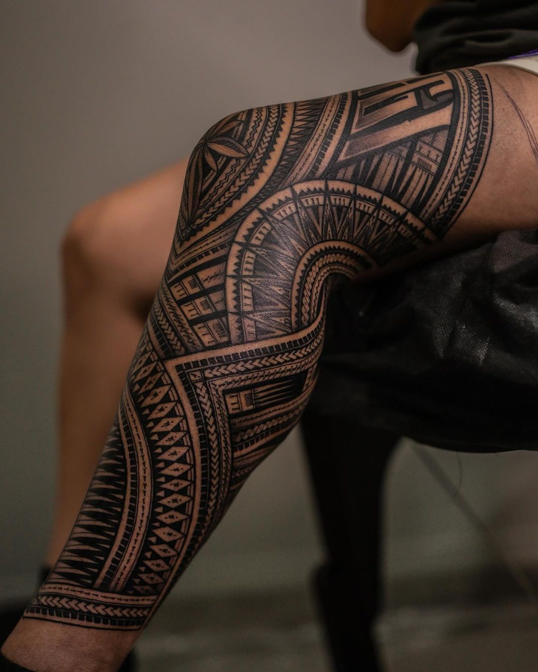 tribal leg tattoo by akb future