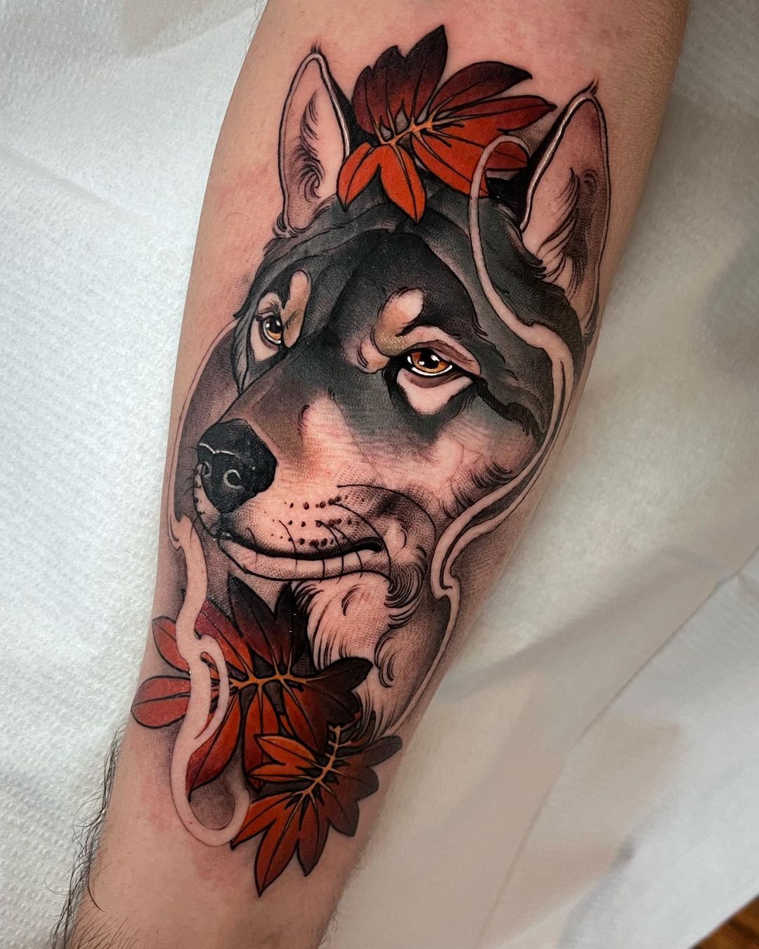 wolf tattoos by blckflwertattoo