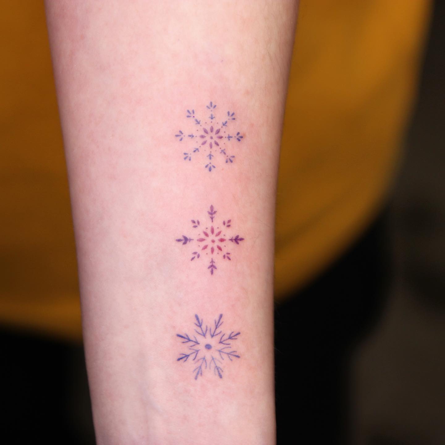 Cute and beautiful snowflake tattoo by tattoois sodam