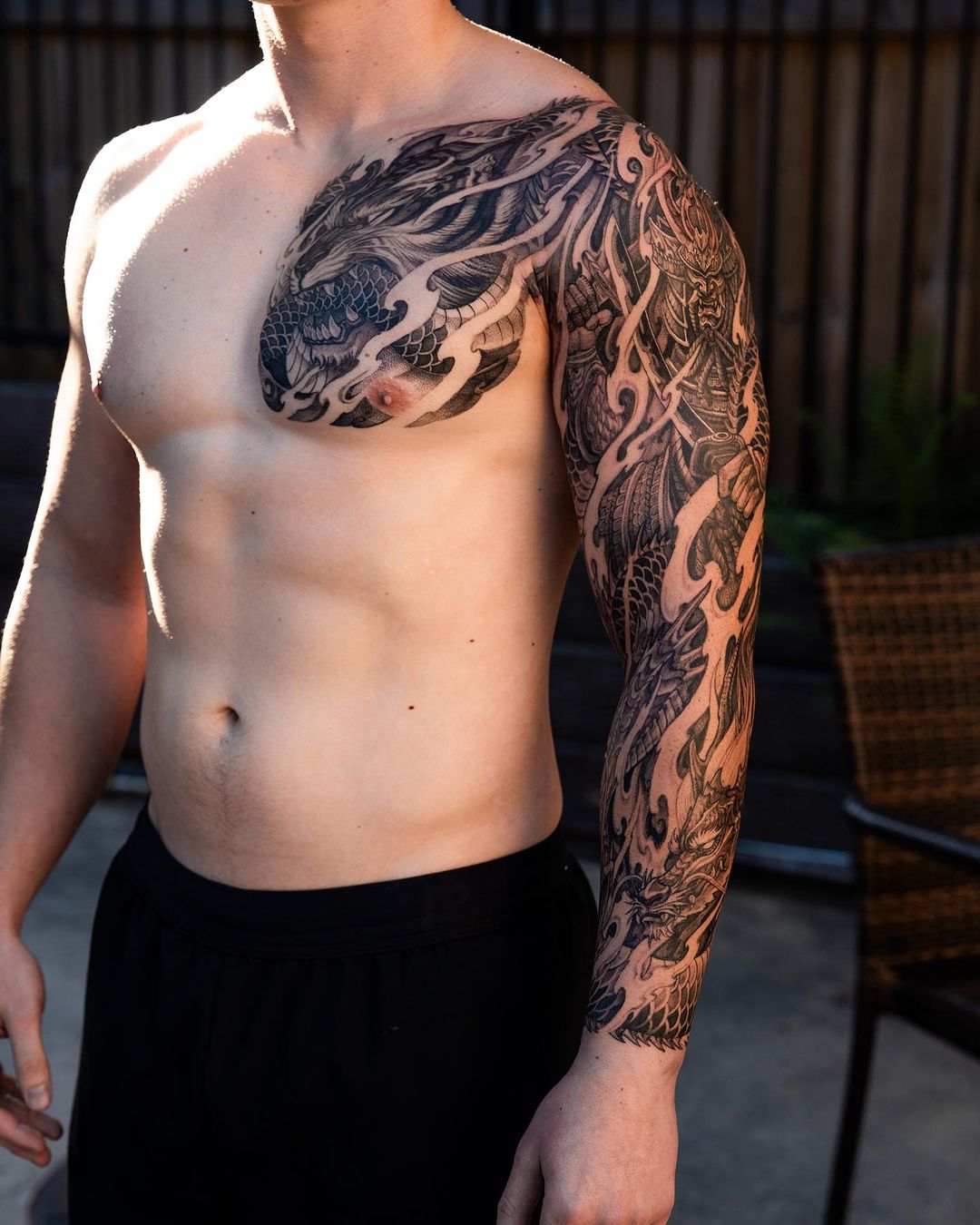 Dragon shoulder tattoo by girin tattoo