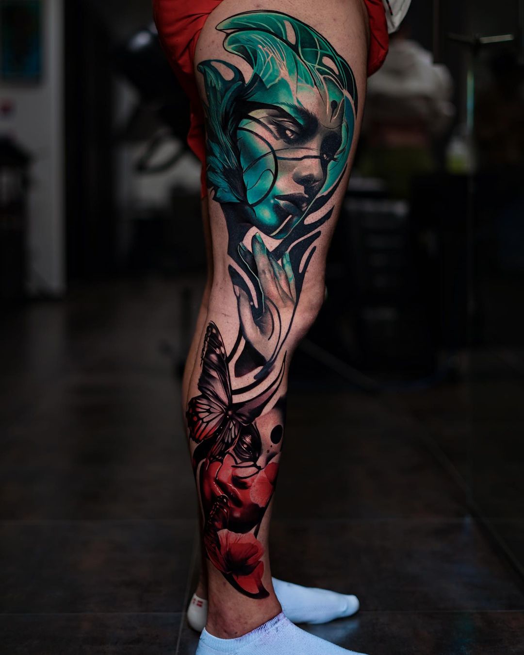 Full leg tattoo by sampaguitajay tattoo
