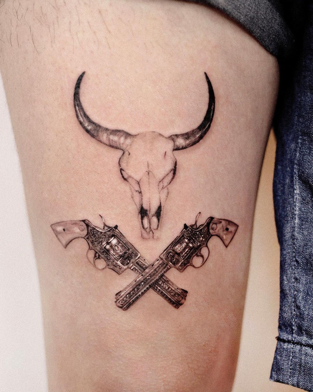 Gun tattoos by zoogreem.tattoo