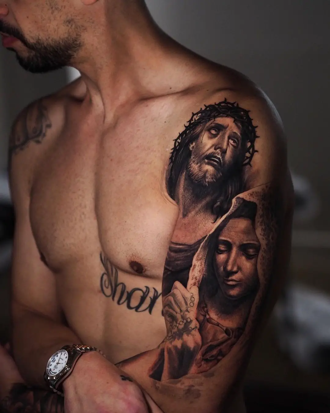 Jesus tattoo by dysonink