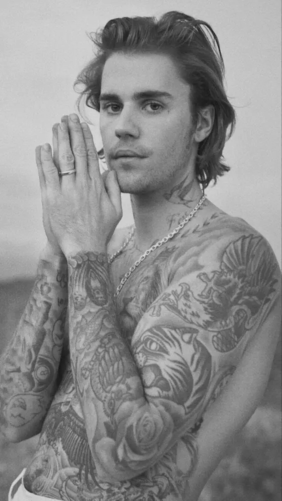 Justin bieber face tattoo