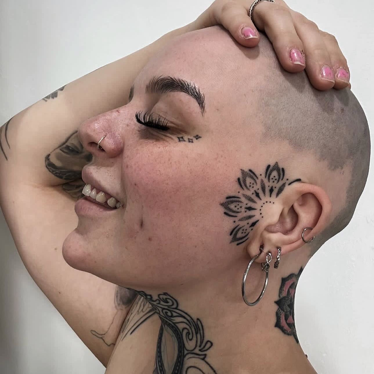 Mandala face tattoo by lucyharmless
