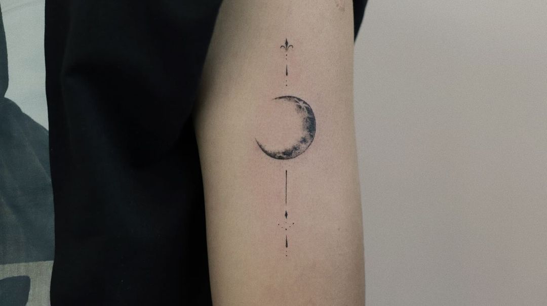 Moon tattoo by y seol.ink