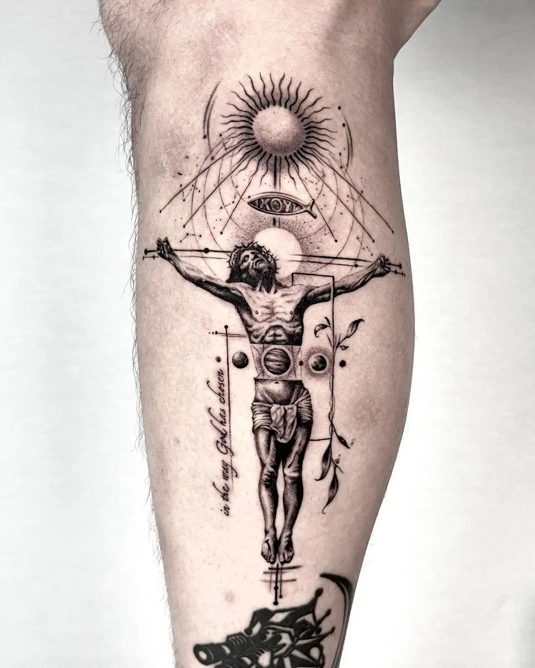 Simple jesus tattoo by even gmt.ink