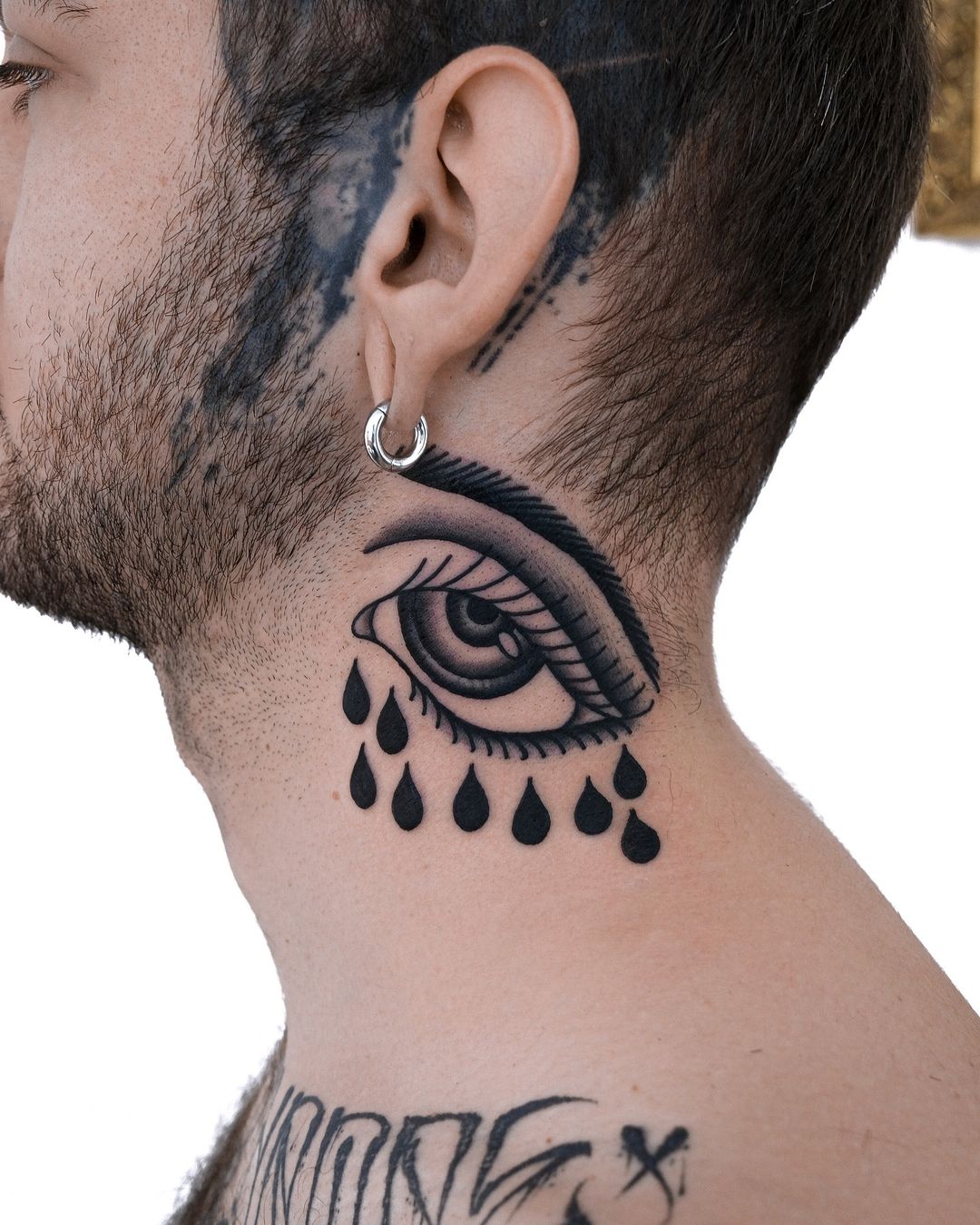 Small tattoo on neck by lejla tattoo