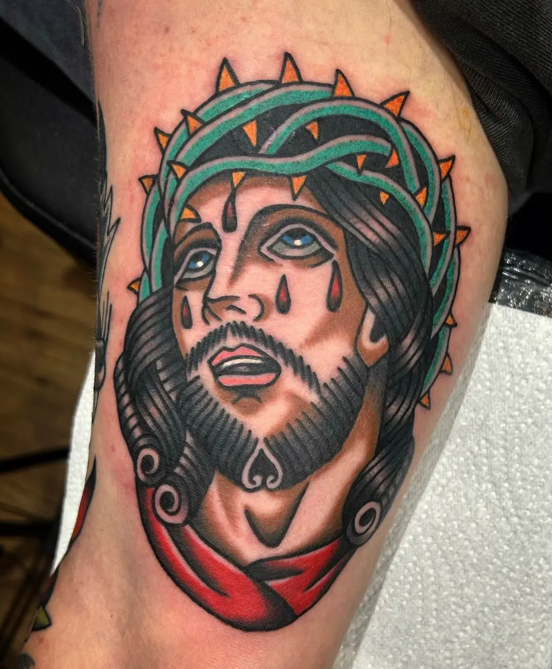 Traditional jesus by johncrompton tattoo