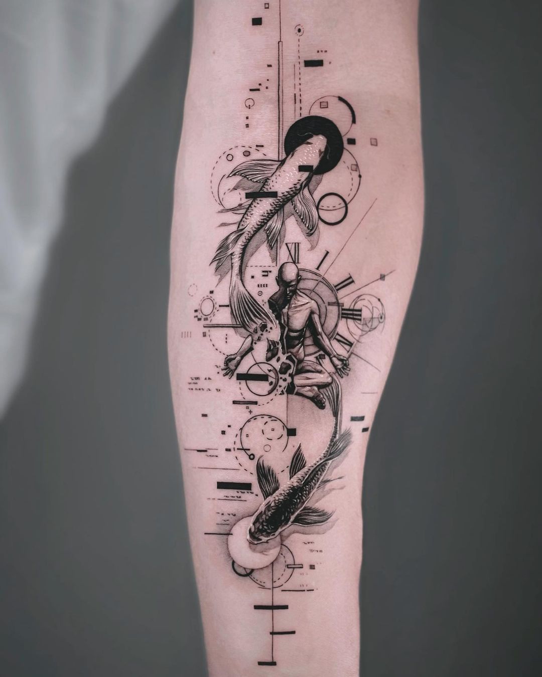 Unique geometric tattoo by johnmonteiro