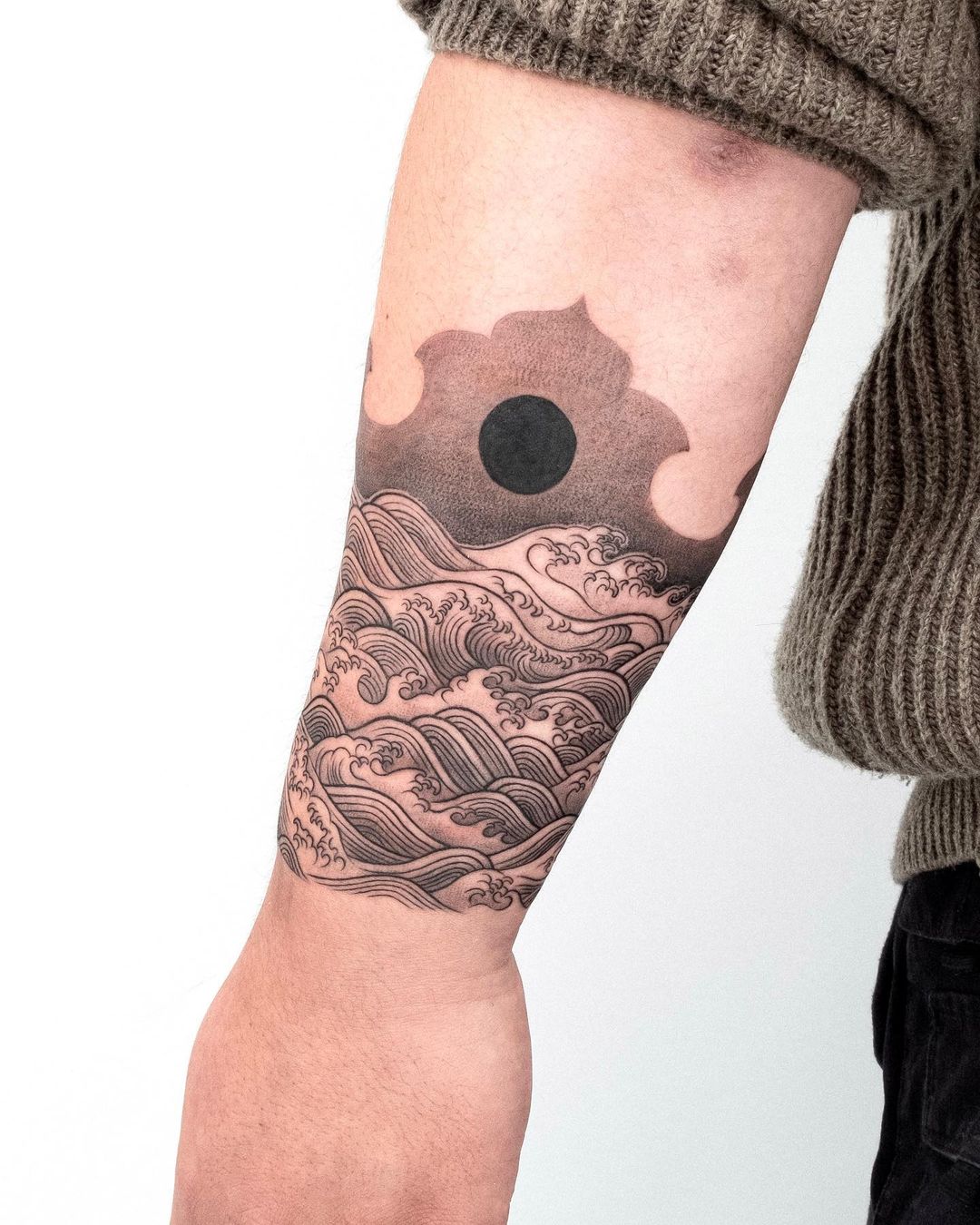 Wave tattoo design by dokgonoing