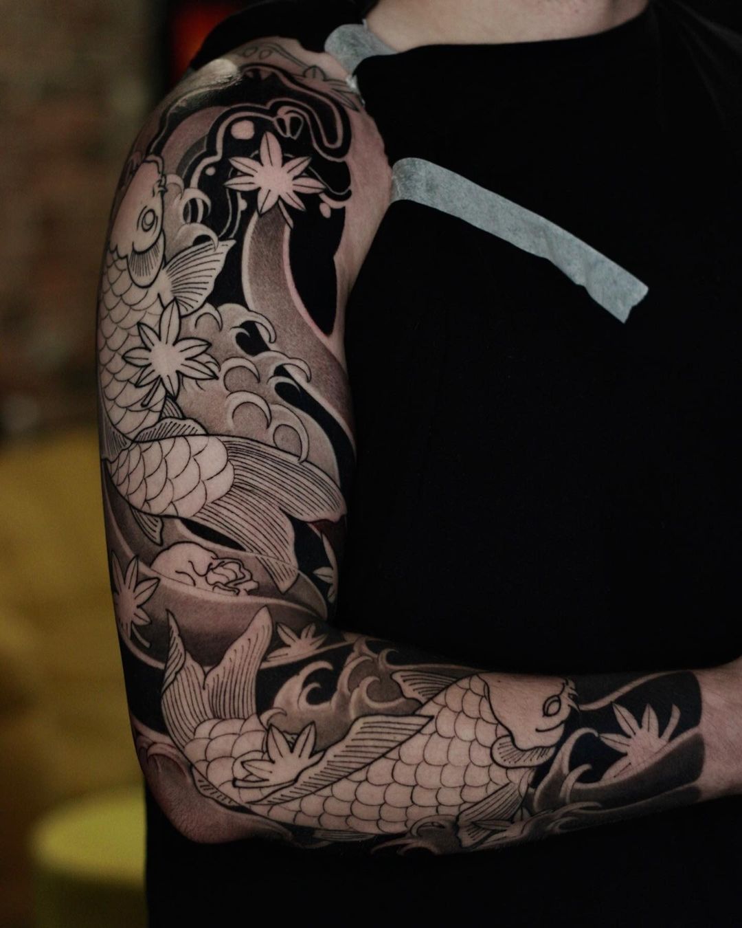 amazing koi fishes tattoo by vu tattoo96