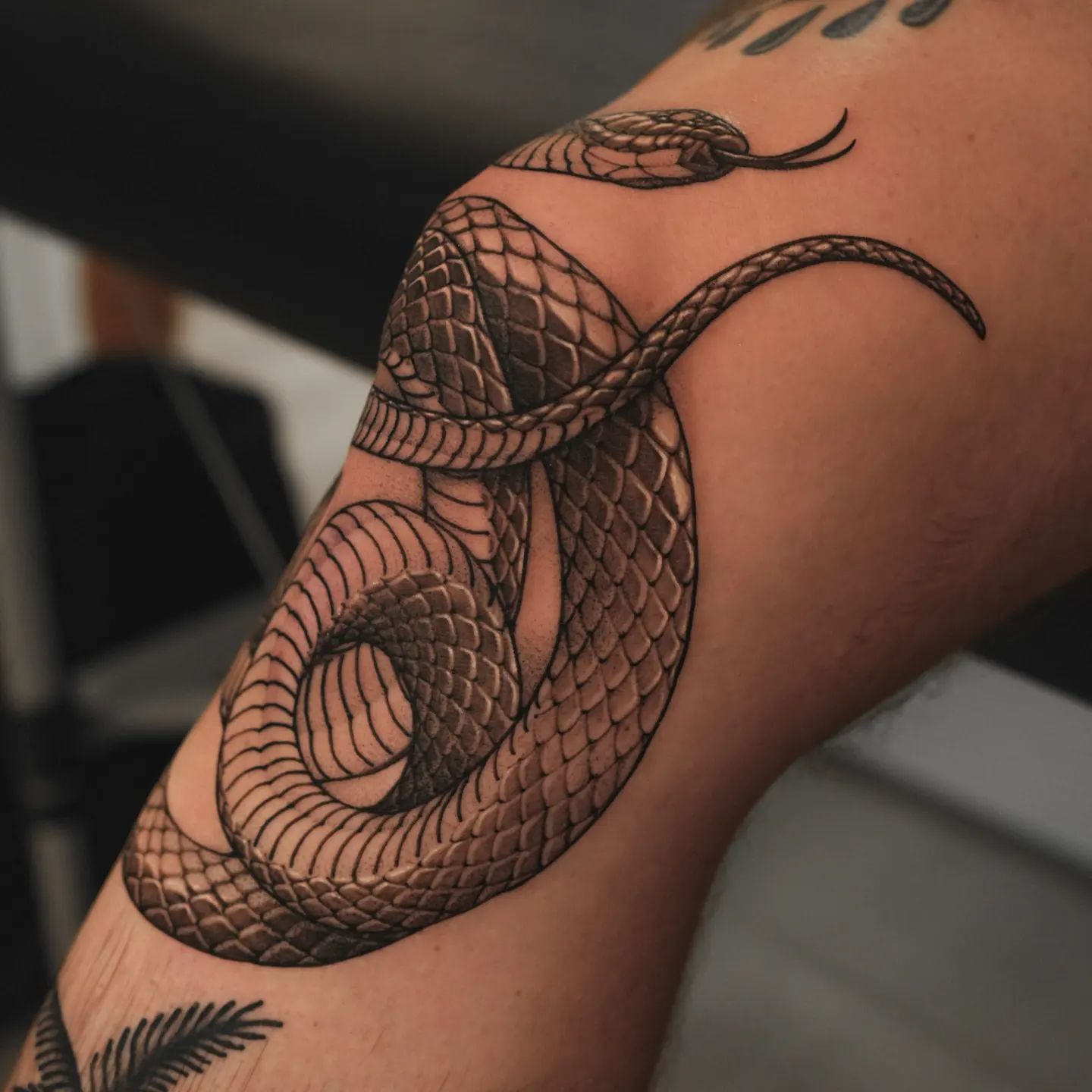 amazing snake tattoo by koonoblk