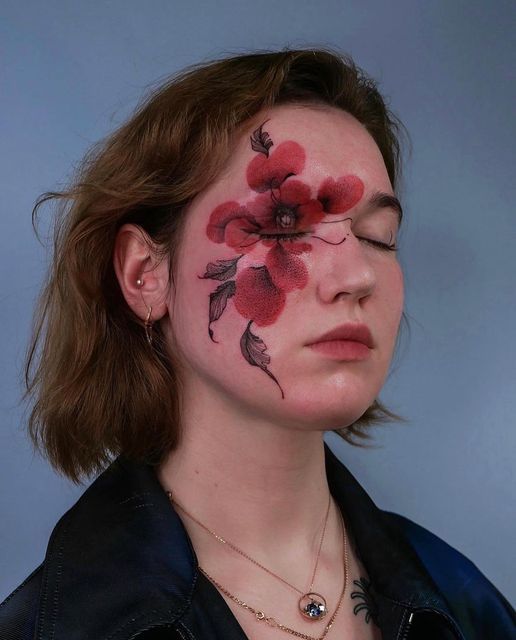 beautiful inked face tattoo