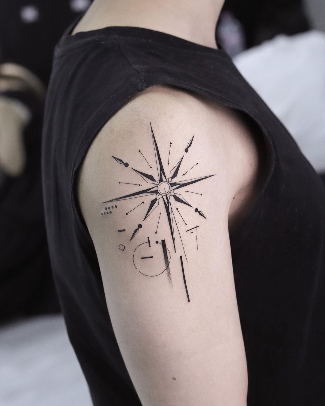 compass tattoo for men by deartattoohk