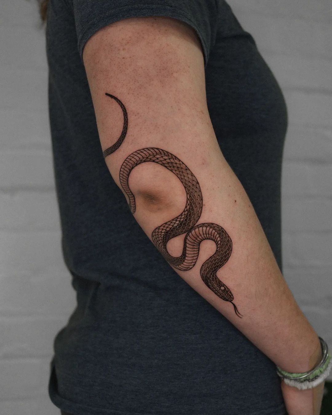 elegant snake tattoo by koonoblk