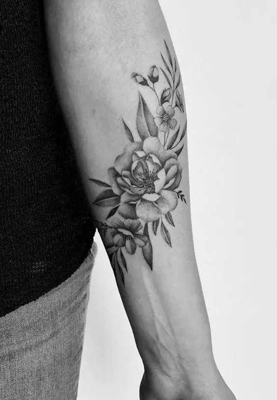 floral arm tattoo for men
