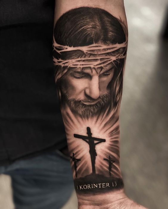 jesus and cross tattoo