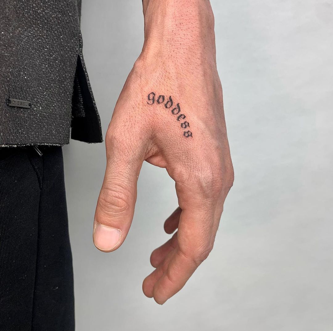 letter tattoo on hand by th.tatoo