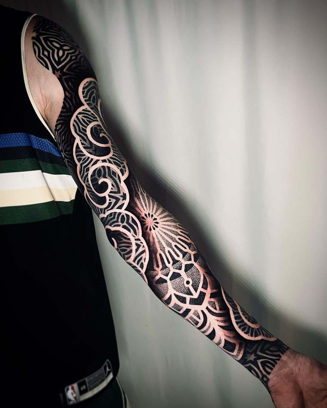mandala tattoo on arm by monsieur berdah