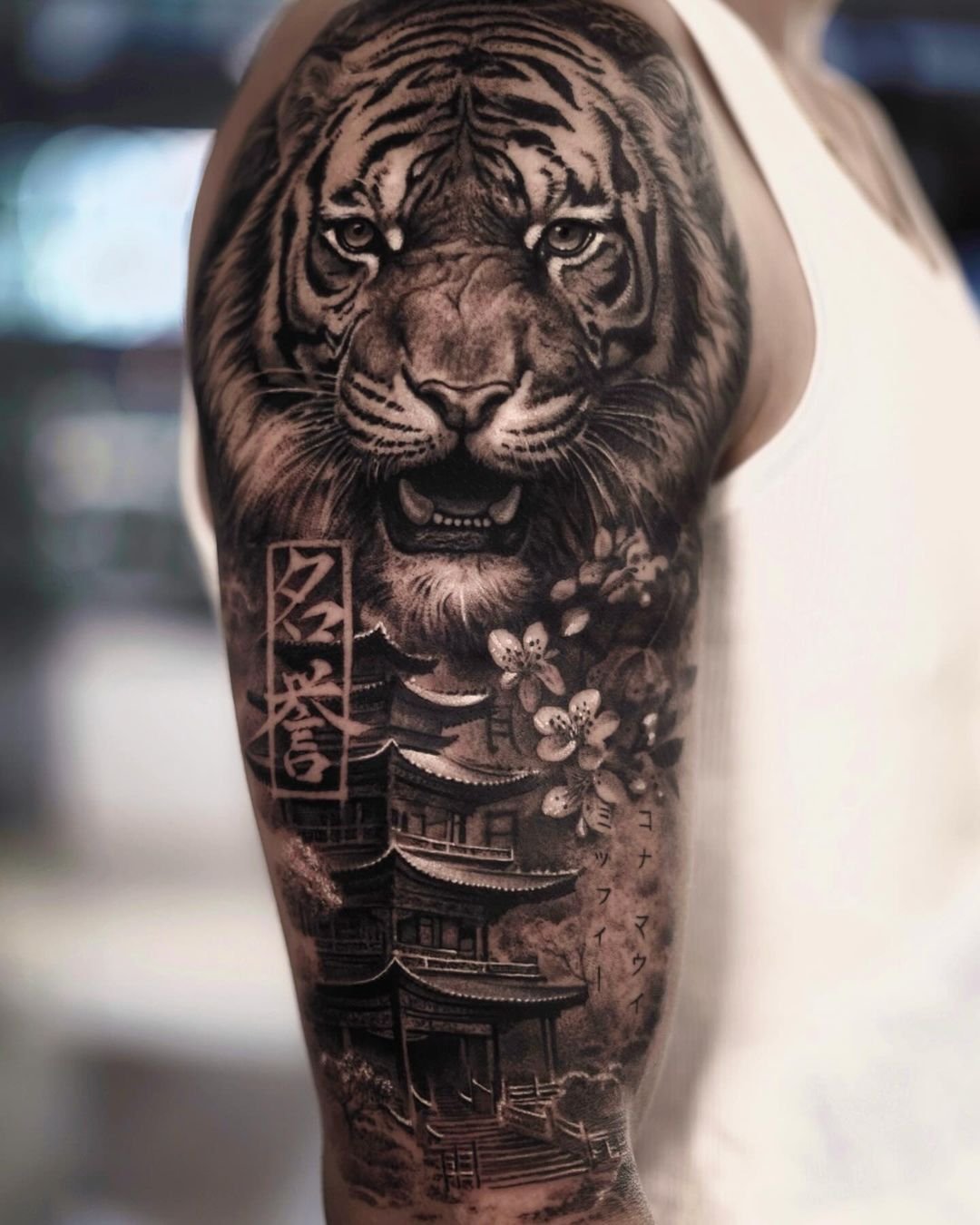 realistic tiger tattoo by ezequielsamuraii