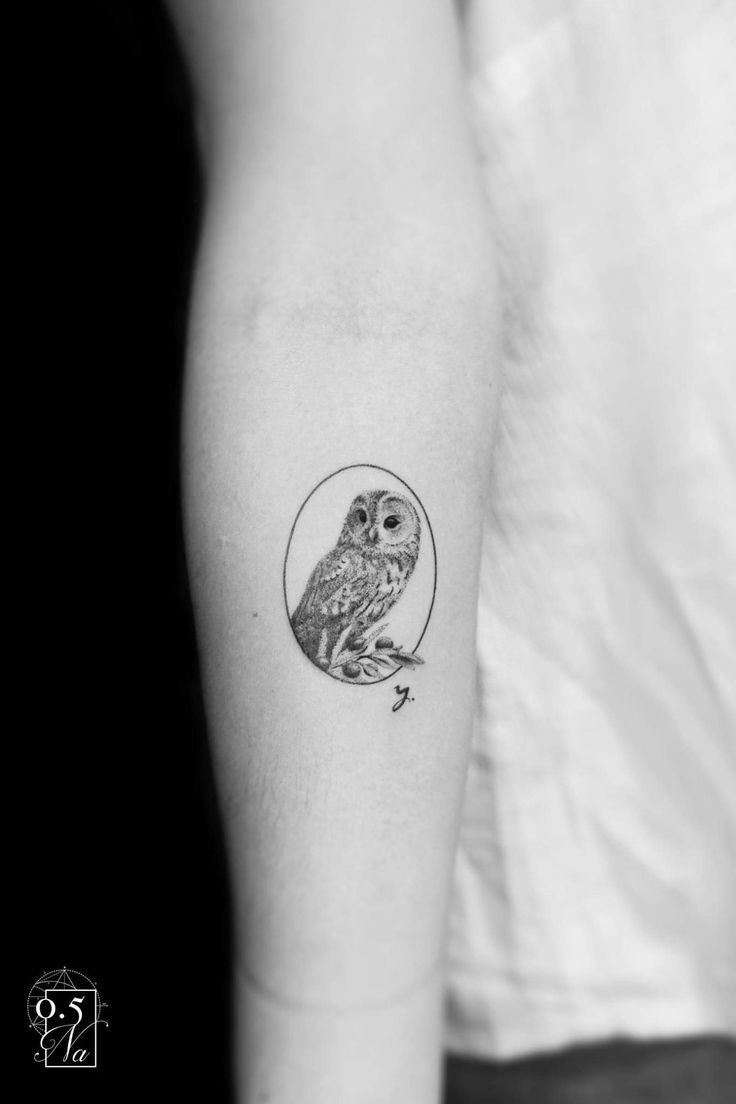 small and simple owl tattoo