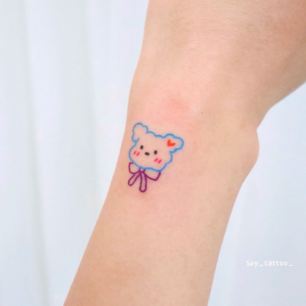 Amazing puppy tattoo for women by soy tattoo
