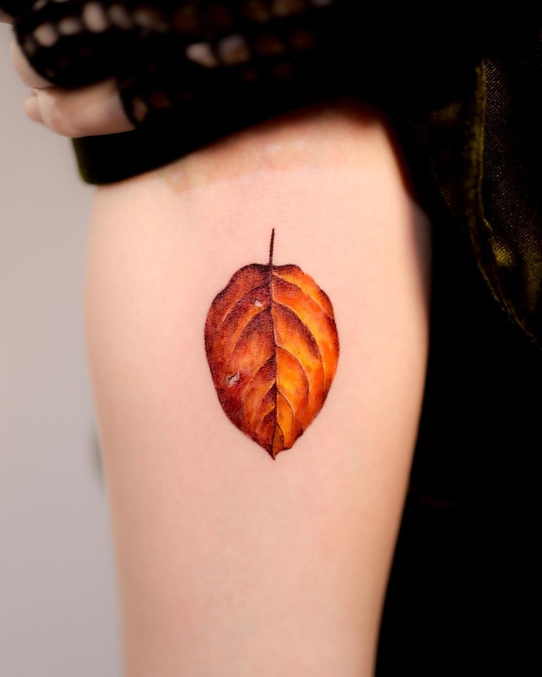 Cute leaf tattoo design by rony tattoo