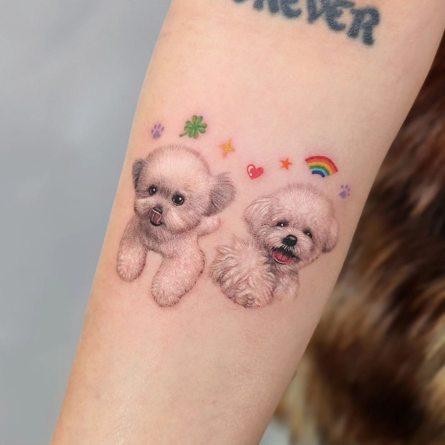 Cute puppy tattoo for women by cien ink