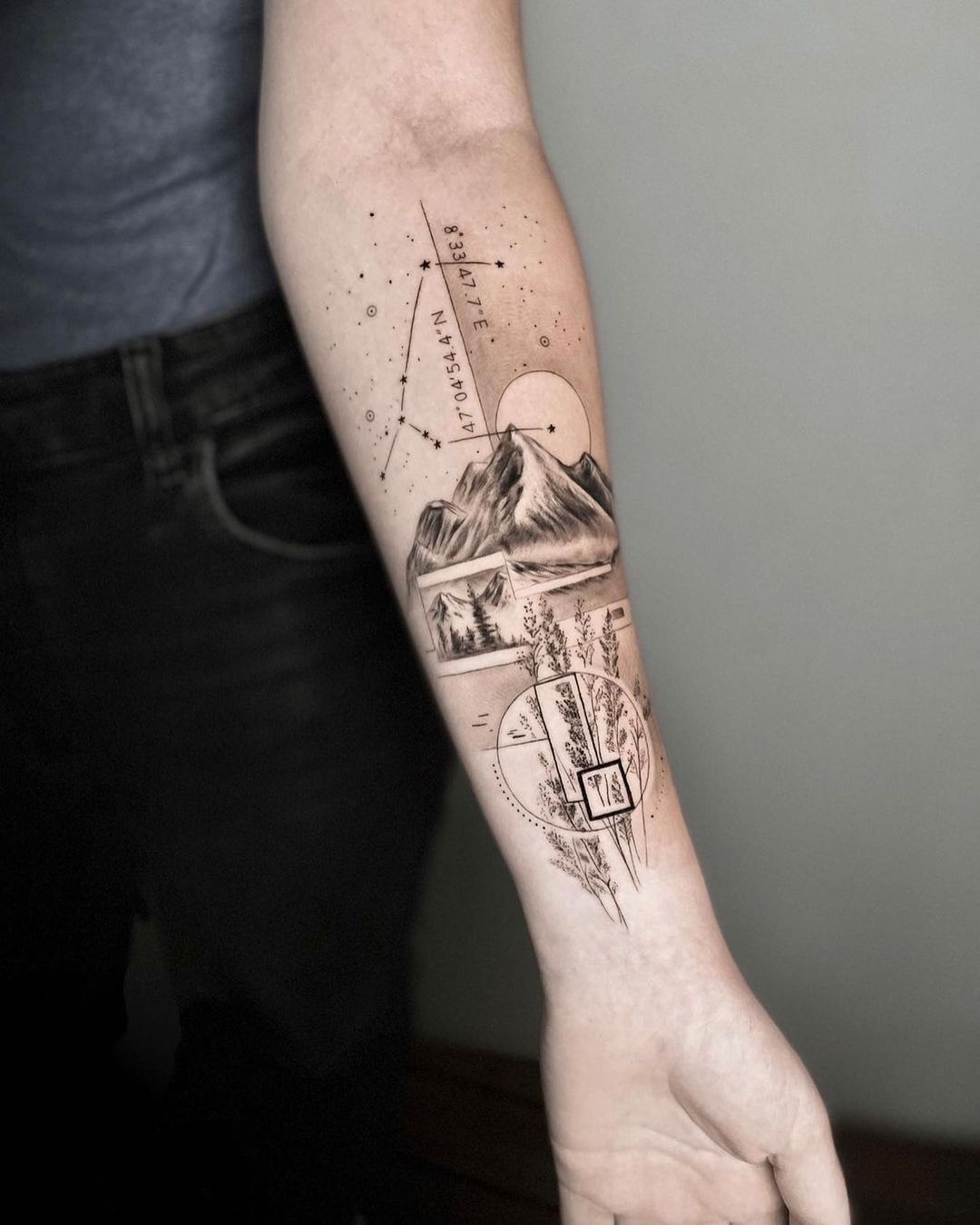 Geometric mountain tattoo by gab7sz