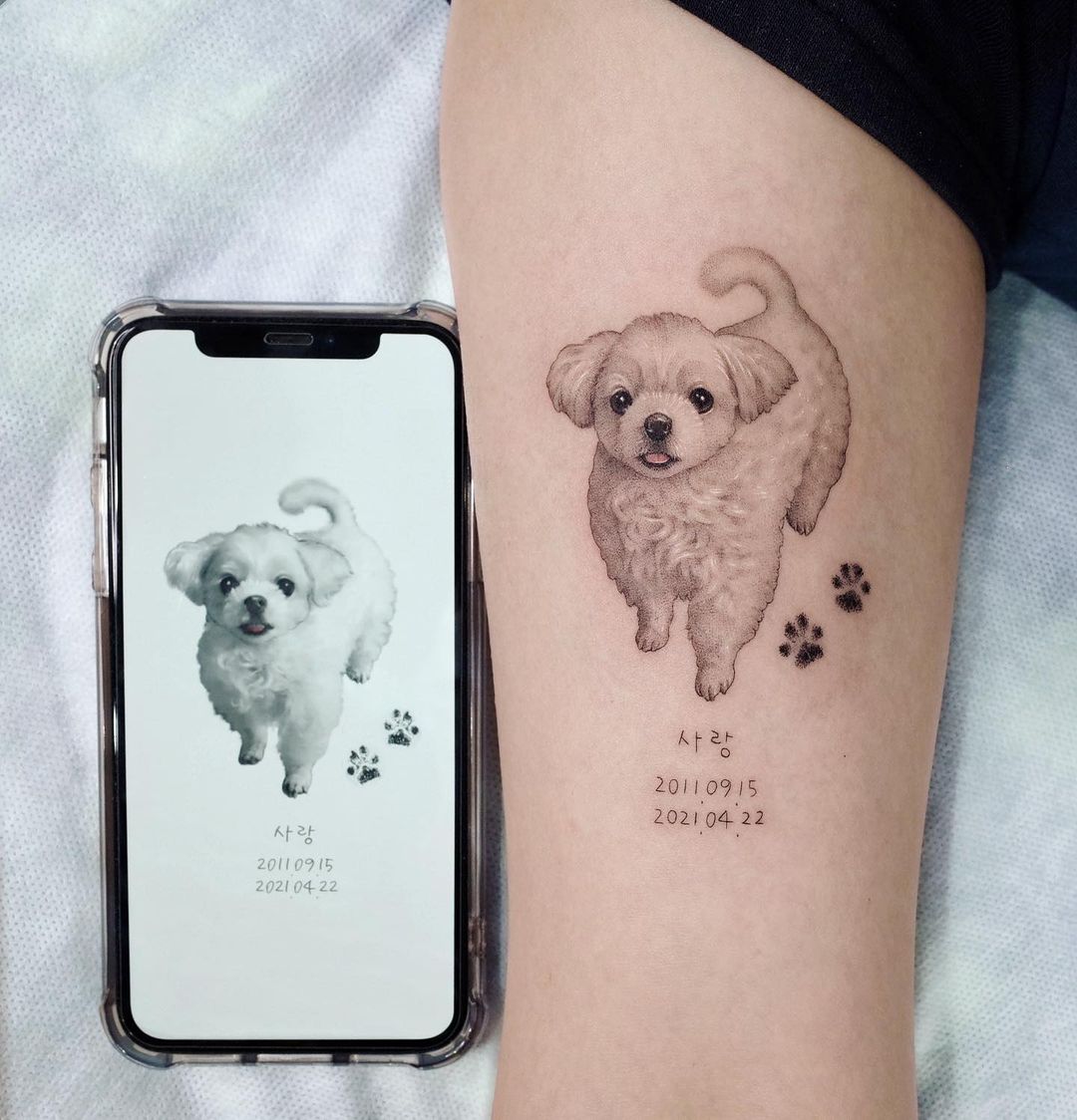 Realistic dog design by zeal tattoo