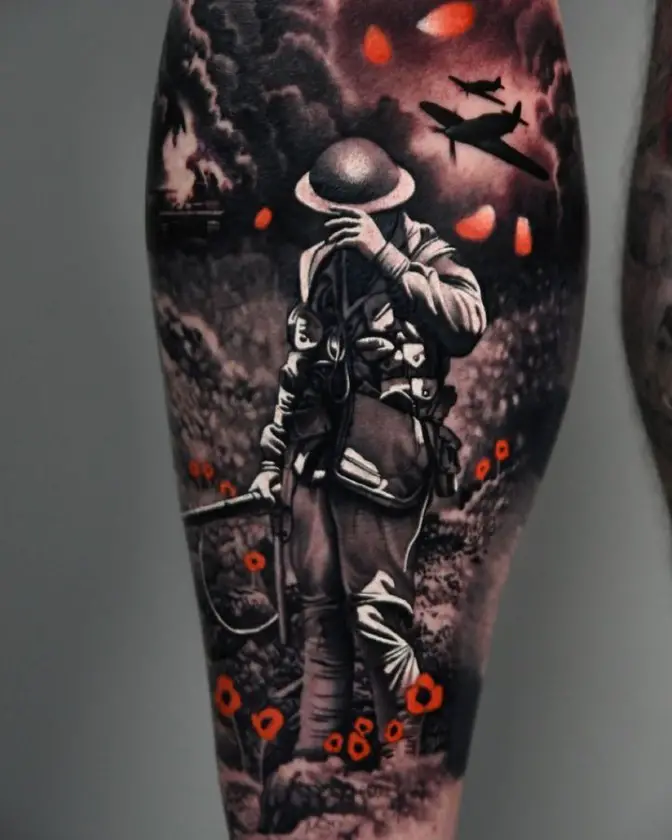 Realistic soldier tattoo for men by tattoochameleon