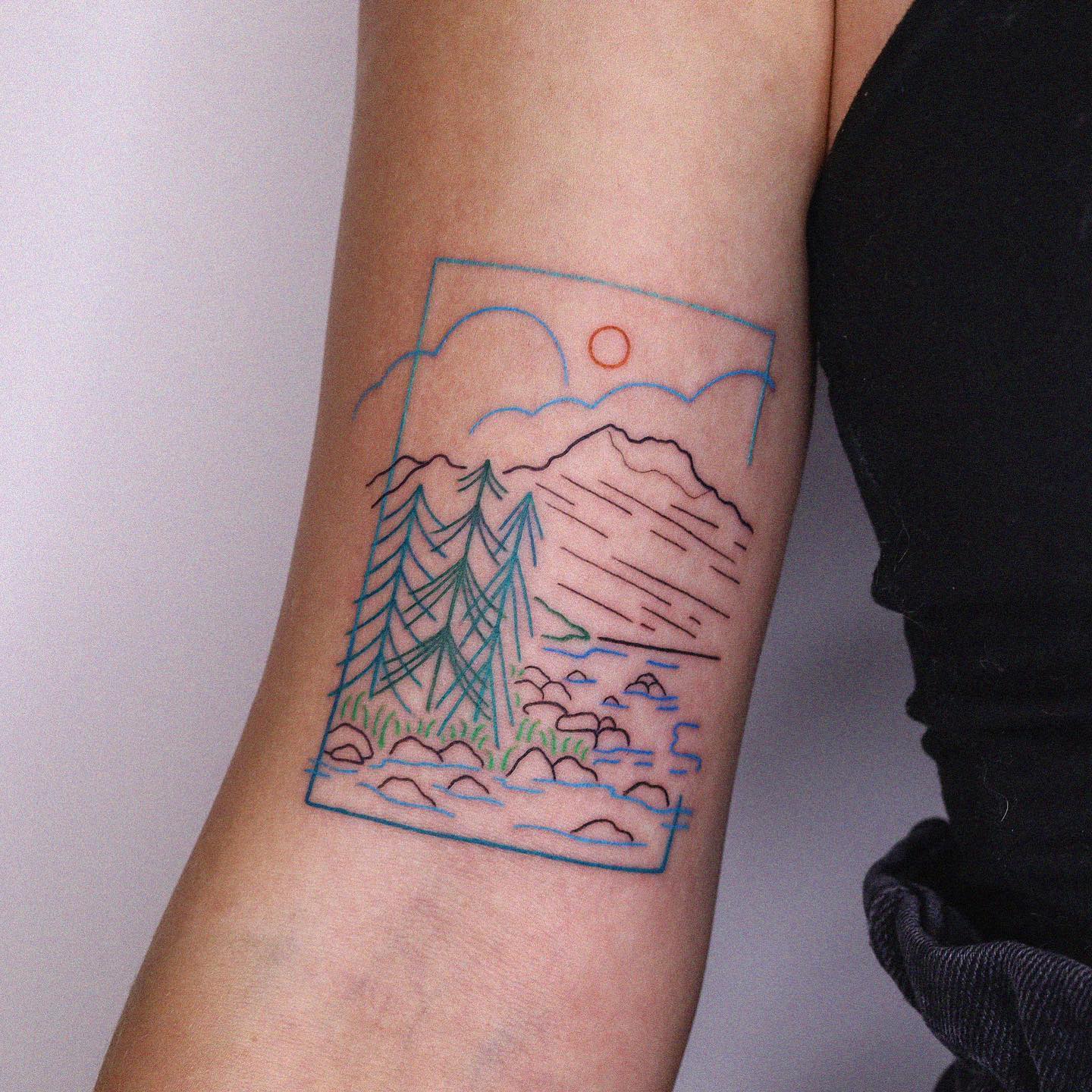 Simple mountain tattoo by notsoevil.ink 2