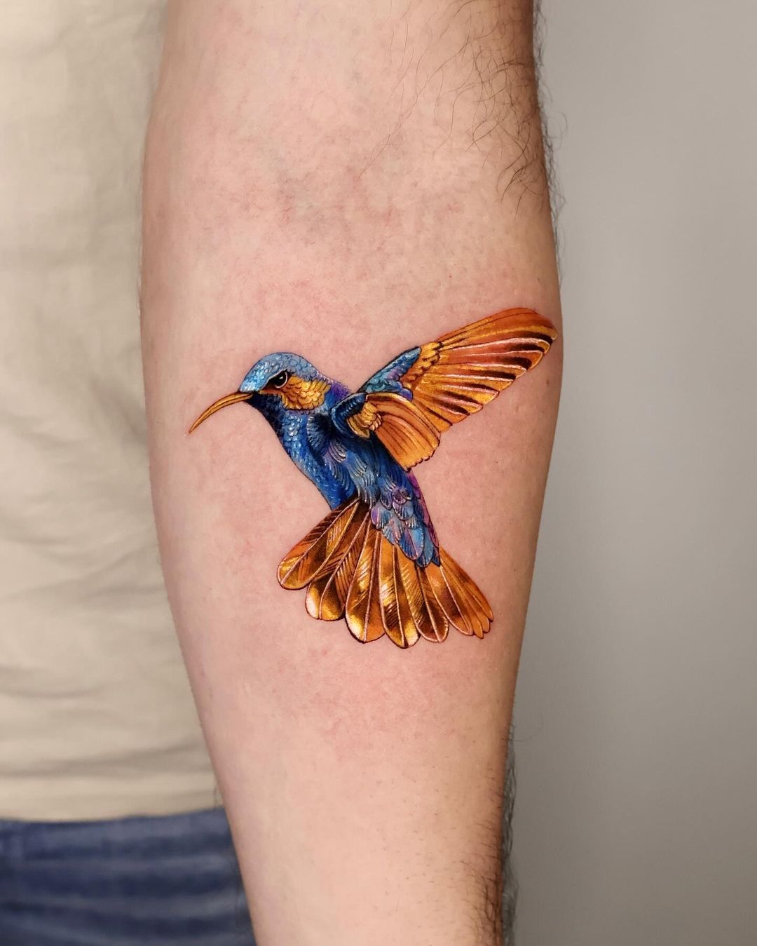 Watercolor bird tattoo by tattooist irae2