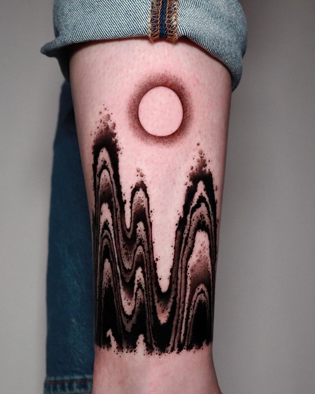 abstract mountain tattoo by wekid.impastotattoo