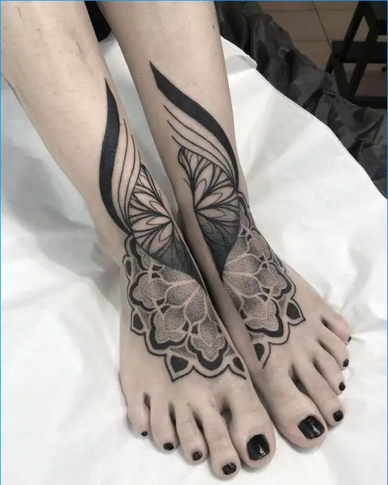 black ink mandala tattoo