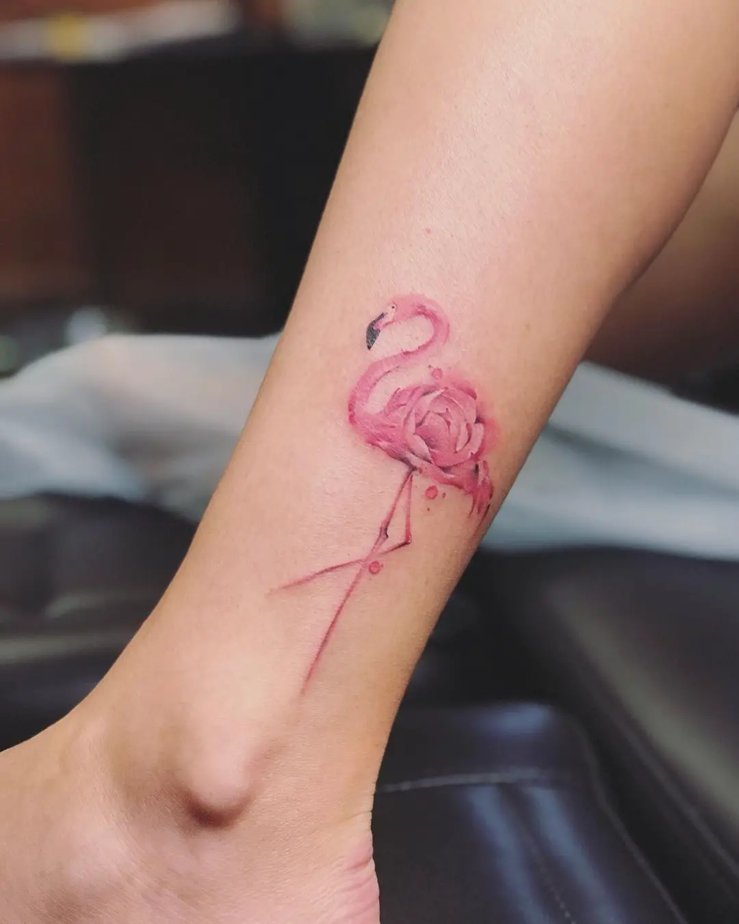 cute flamingo tattoos by goldfishtattoo