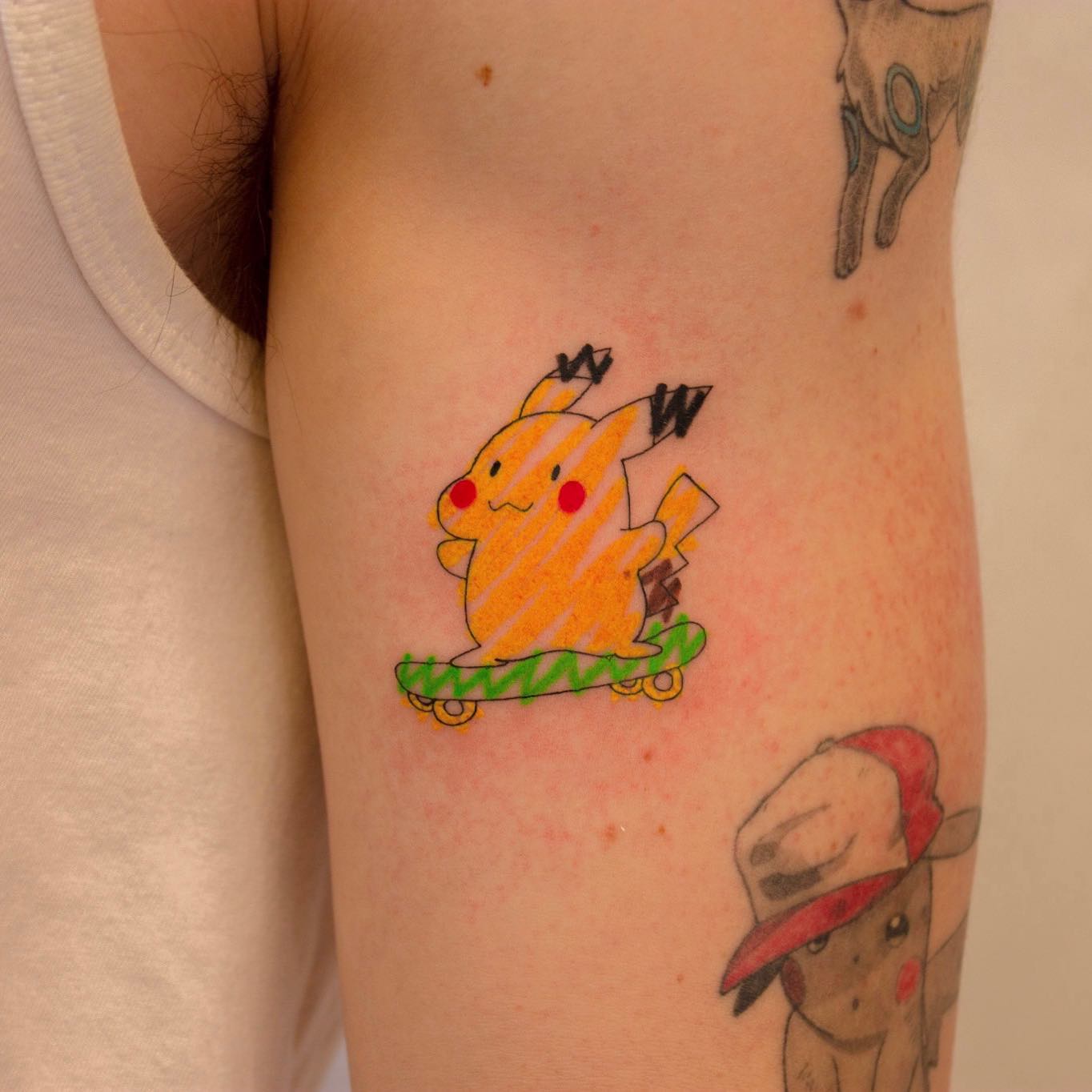 cute pikachu tattoo by chu.tattoos