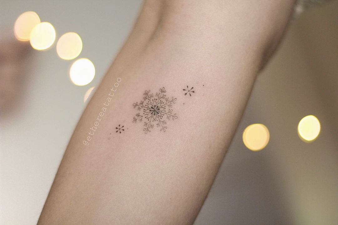 cute snowflake design by ethereatattoo